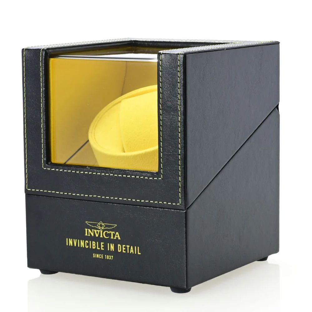 Invicta Black And Gold 1Slot Watch Box Automatic Winder